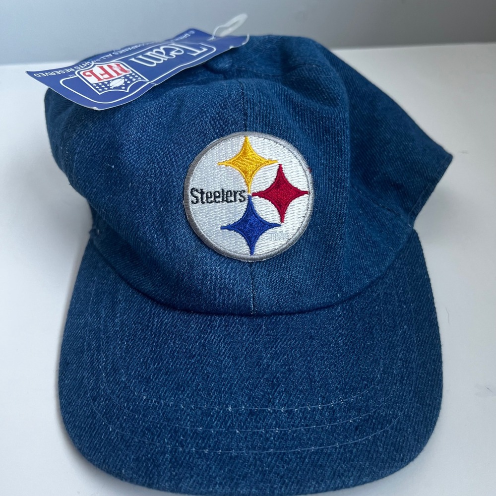 Vintage Team NFL Pittsburgh Steelers Denim Hat Juvenile Drew Pearson Cap NWT Kid
